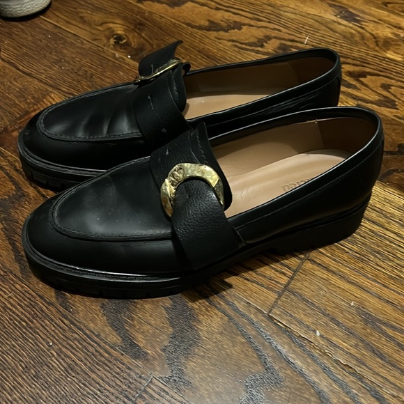 Flattered Stella big buckle gold and black chunky loafer 9 - Picture 2 of 6